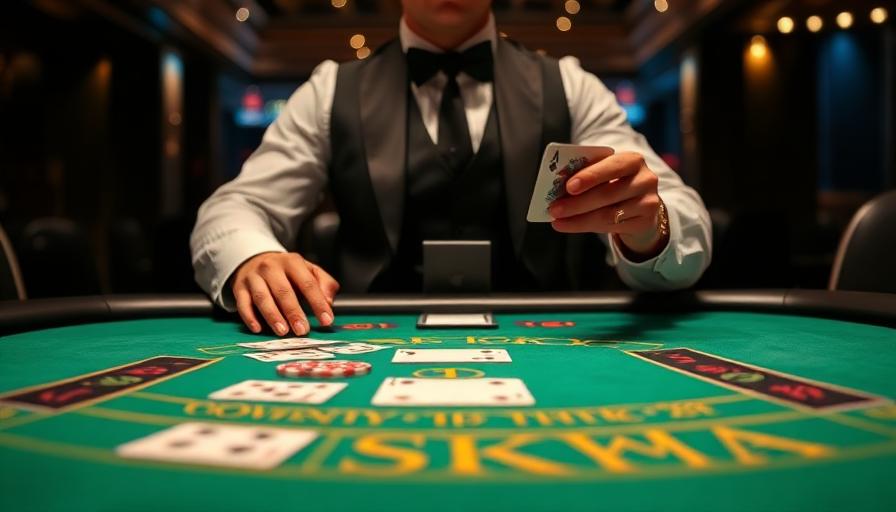 Evolution live blackjack table with professional dealer in a modern studio setting