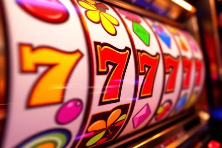 Free spins bonus showing slot machine reels spinning with light effects