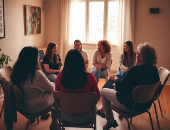 Gamblers Anonymous peer support group meeting and recovery programme